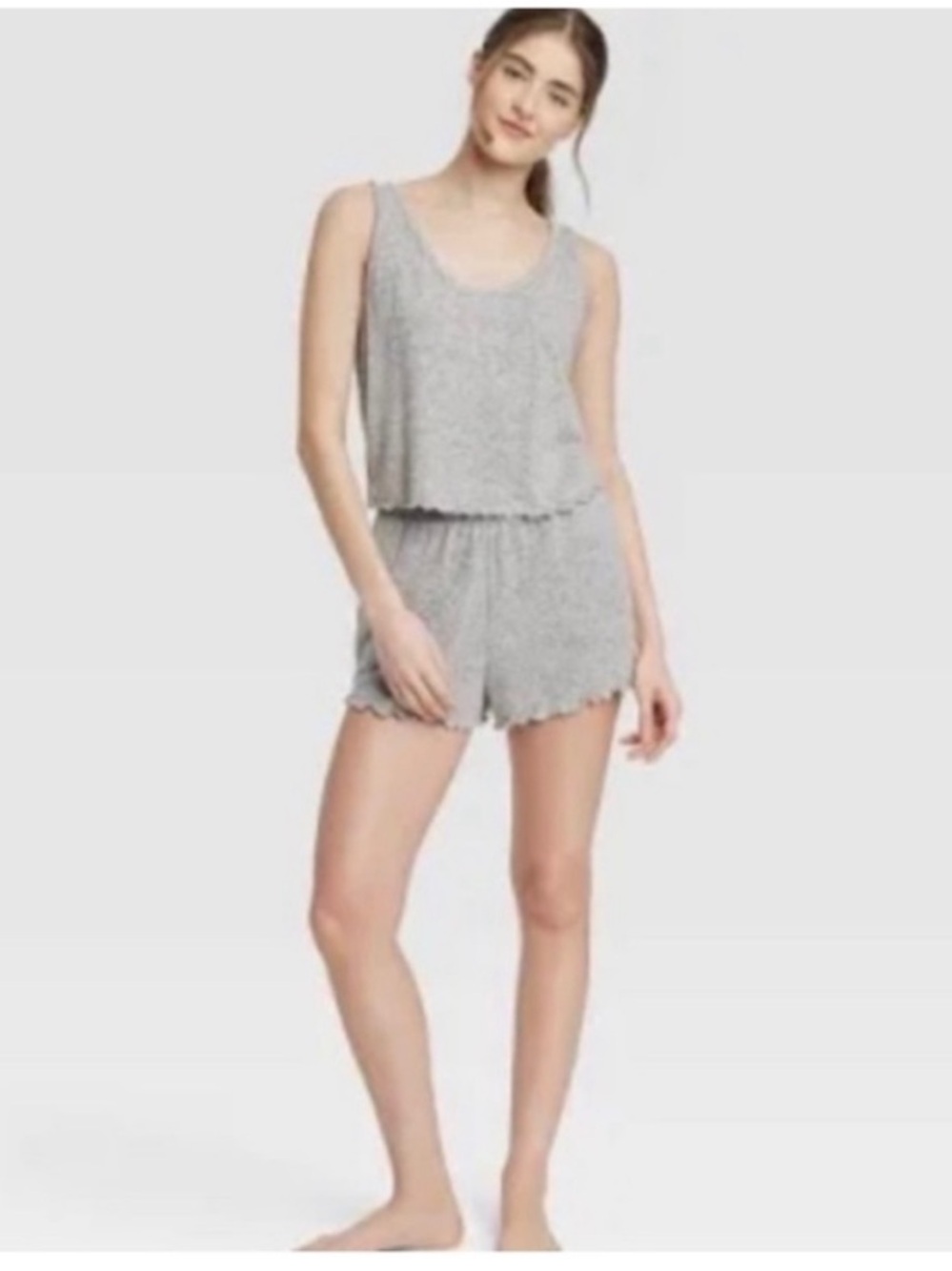 Colsie Women's Grey Tank Short Sleep Set - Soft Lounge Sleepwear extra small XS